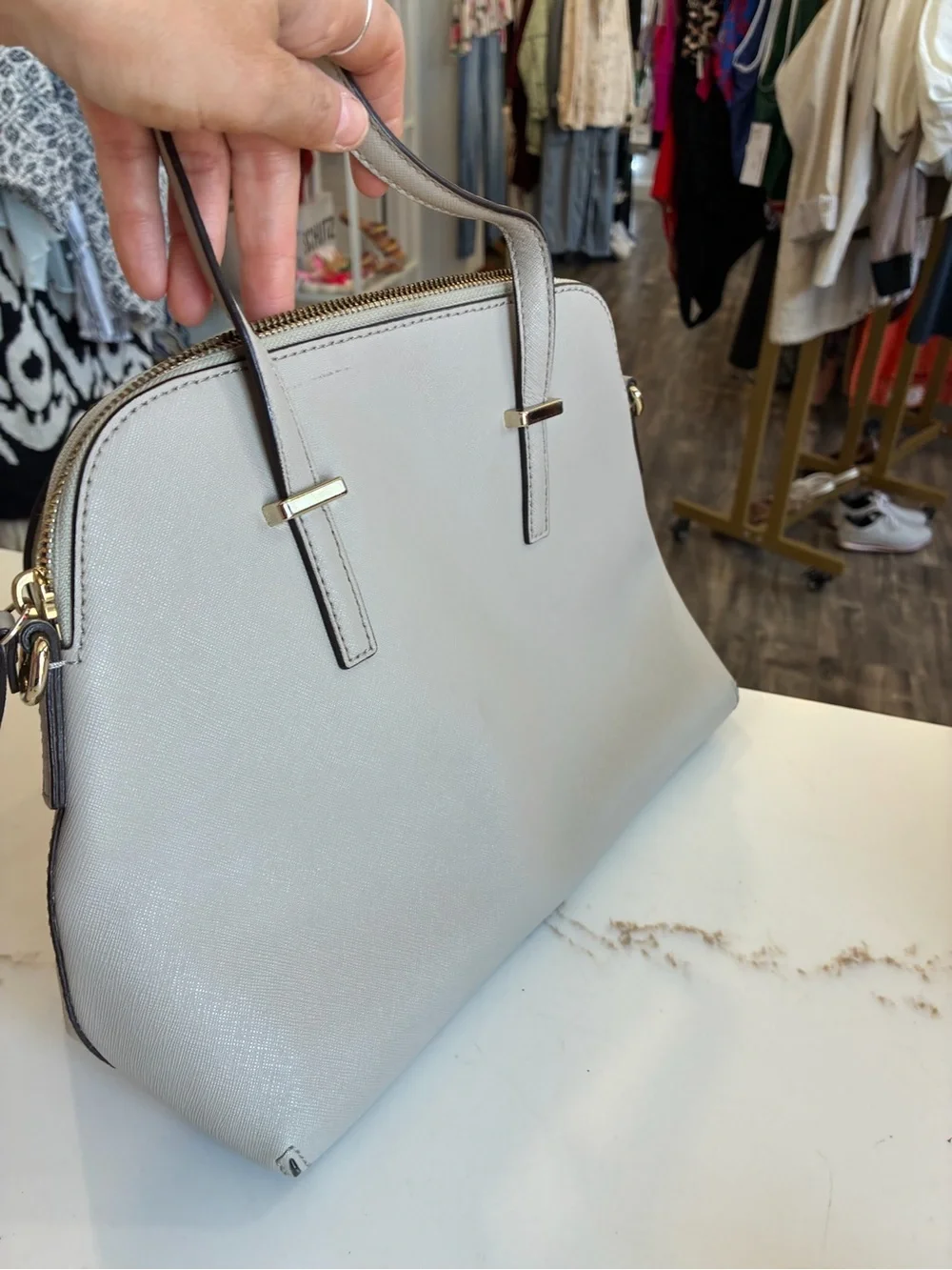 kate spade Cream Dome Satchel with Gold Hardware - no strap